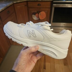 New Balance All-White Walking Shoes
